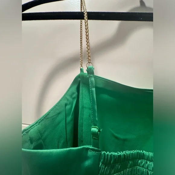 House of Harlow 1960 Green Satin Crop Top & Wide-Leg Pant Set | NWT XS - Picture 13 of 17